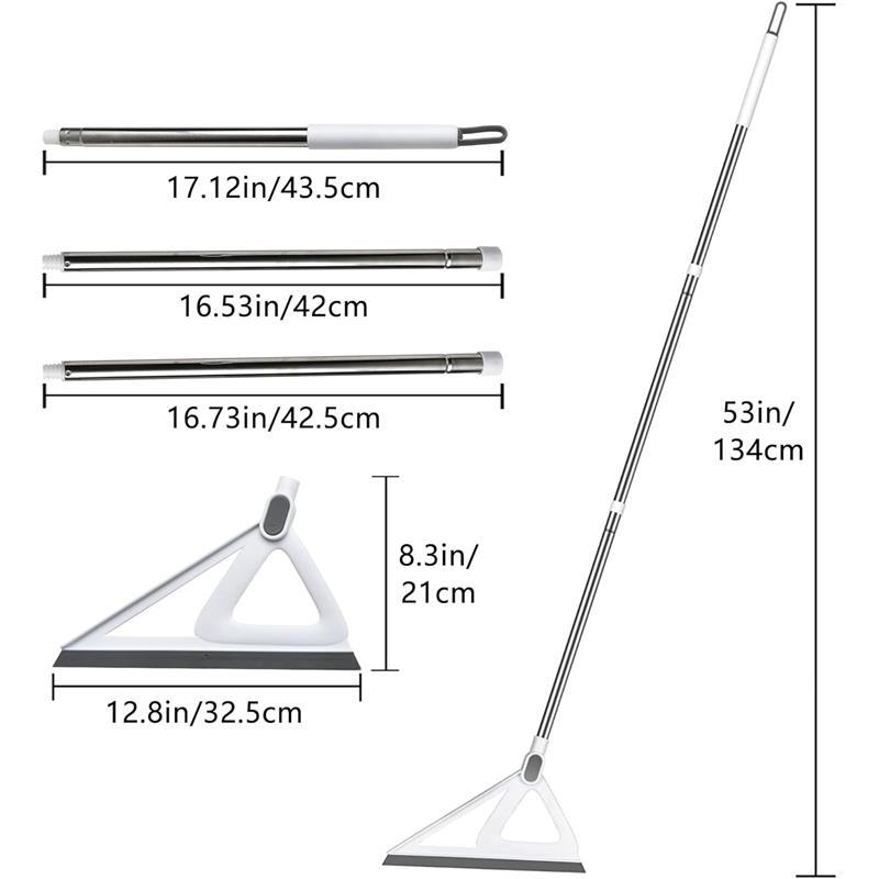 Multifunction Magic Broom, Rubber Squeegee Broom with Long Handle, Silicone Floor Scraping Broom for Floor Bathroom Foam Kitchen Shower Tile Marble.