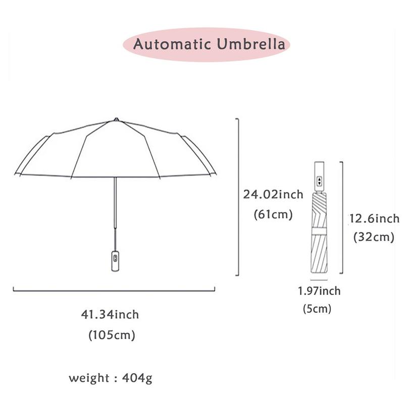 Automatic Folding Umbrella, Portable 10-rib Umbrella, UV Protective Umbrella, Umbrella for Men & Women, Umbrella for Outdoor Activities