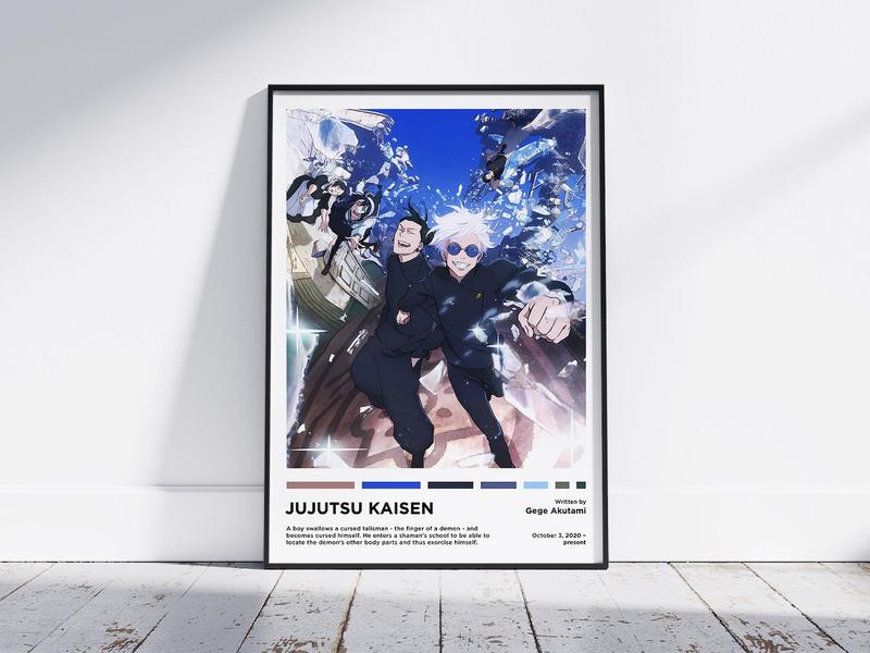 Jujutsu kaisen Anime Manga Poster, Jujutsu kaisen poster, Minimalist Anime Print, Retro Vintage Art Print, Wall Art Decor, decor home | gift for anime fans