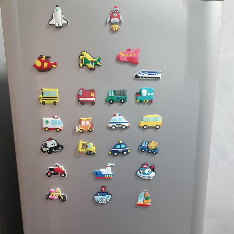 Cartoon Transportation Shaped Fridge Magnet (10pcs), Cute Refrigerator Magnet, Magnetic Sticker for Home Decoration