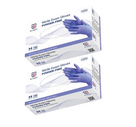 GP Craft Disposable Purple Nitrile Gloves 3.5 Mil （100PCS Box,1000PCS Case） Pack Prop Thick