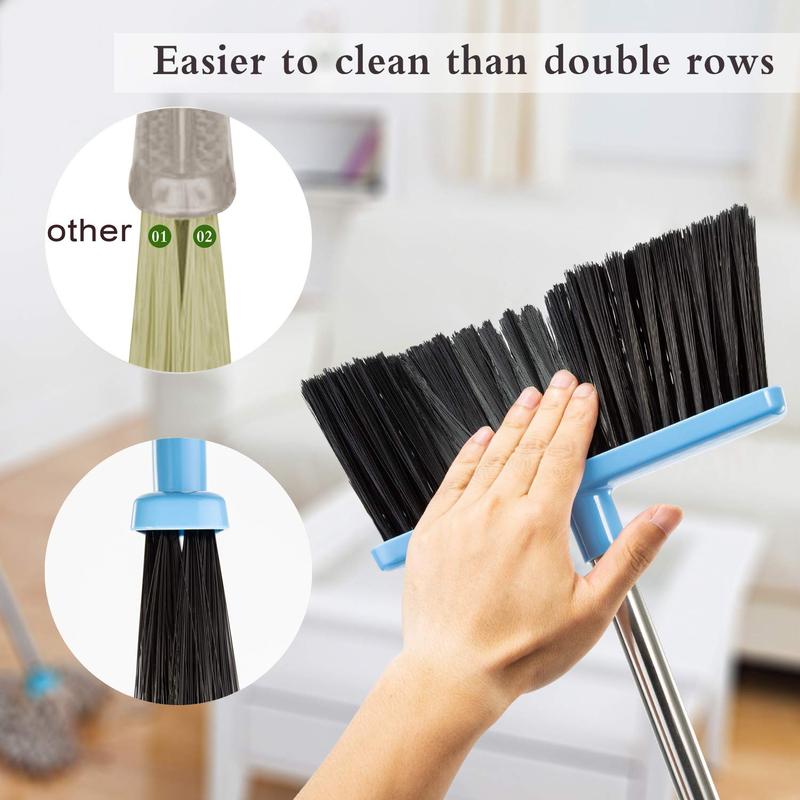 Broom and Dustpan Set for Home 2024 Indoor Broom with Dustpan Combo Set Upright Dust Pans with Long Handle Angle Broom for Kids Garden Pet Hair Lobby