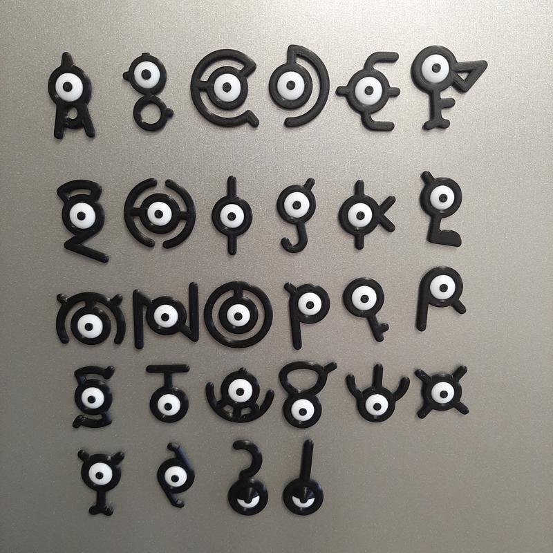 Unown Fridge Magnets - Shiny Unown and Custom Words - With Strong Magnets