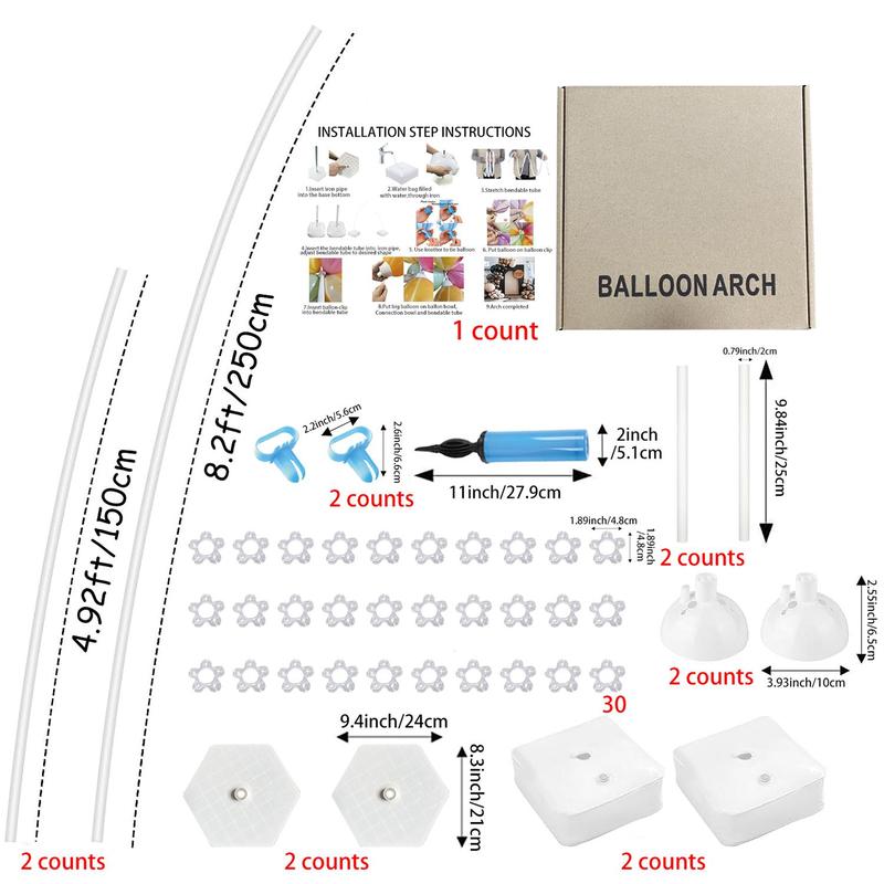 Balloon Arch Stand Kit, 1 Set Bending Shape Balloon Pillars, Simple Multi-purpose Balloon Arch Kit, Birthday Party Wedding Decoration Arch