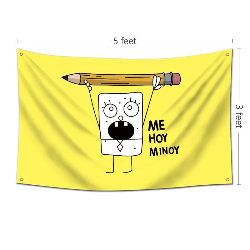 Doodlebob Me Hoy Minoy DoodleBob Flag Funny Man Cave College Dorm Room Flag Banner