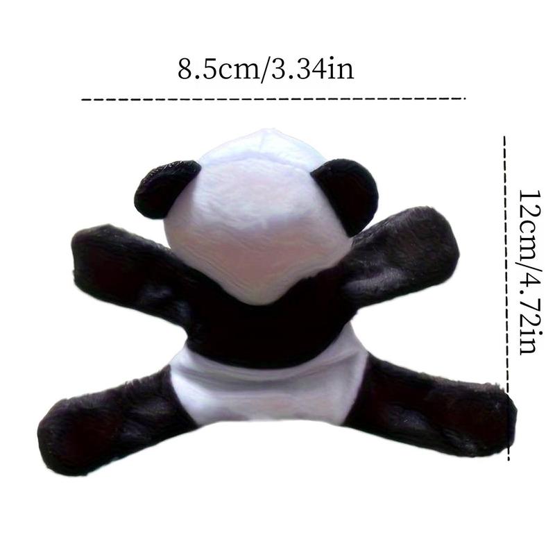 Cute Cartoon Panda Design Refrigerator Magnet, 3 Counts set Soft Plush Fridge Magnet, Magnetic Decoration for Kitchen, Office, Whiteboard