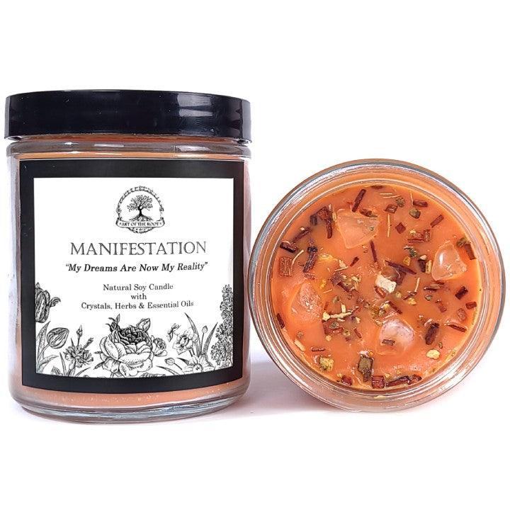 Manifestation Soy Affirmation Candle for Goals, Dreams, Wishes, Intentions & the Law of Attraction | Art Of The Root