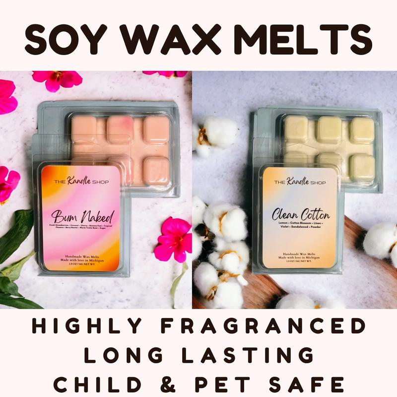 STRONG SCENTED | LONG LASTING | SOY WAX MELTS | LARGE VARIETY | HANDMADE | PET & CHILD SAFE