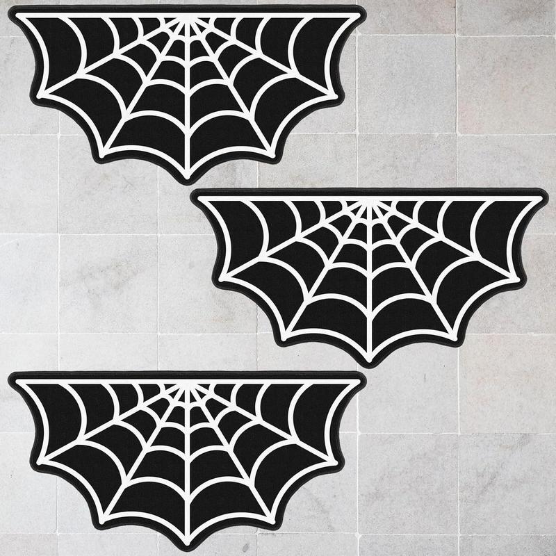 Spider Web Design Bath Mat, 1 Count Soft Comfortable Bath Mat, Halloween Decoration, Water Absorbent Bath Mat for Home Bathroom, Home Decor, 2024 Home Bundles