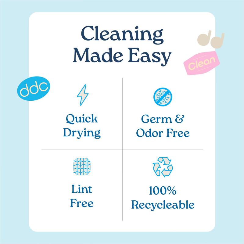 Daily Dish Scrubber - Disposable Scrub Cloths Sponges for Washing Dishes and Cleaning Kitchen & Bathroom. Bacteria Free, Odor Free, Quick Drying, Heavy Duty. Safe on most Surfaces including Stainless Steel.