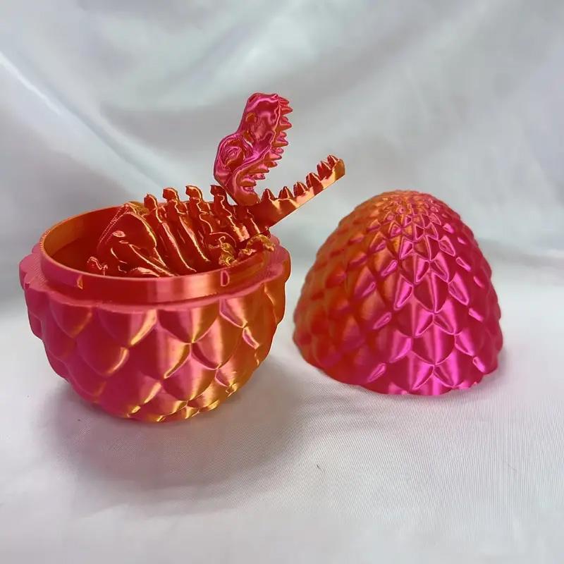 3D Printed Dinosaur Egg & Dinosaur Figurine, 2 Counts set Creative Desktop Ornament, Home Decor for Living Room Bedroom Office