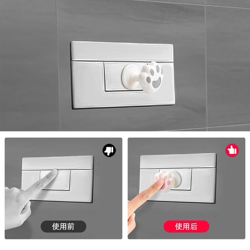 Cat Claw Shaped Toilet Press Button, 2 Counts Creative Toilet Tank Button, For Women Long Nail Helper, Bathroom Button and Auxiliary Devices