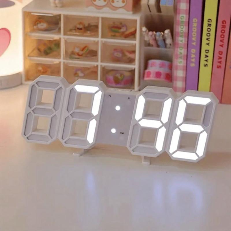 Desktop Digital Clock, 1 Count 3D Luminous Digital Wall Clock, Silent Alarm Clock, Creative Desktop Alarm Clock, Student Electronic Alarm Clock