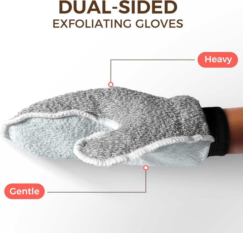 2 Pack Deep  Glove with Dual Texture, Massage  Scrub Gloves for Home ,  Mitt for  Removal (Deep + Gentle)