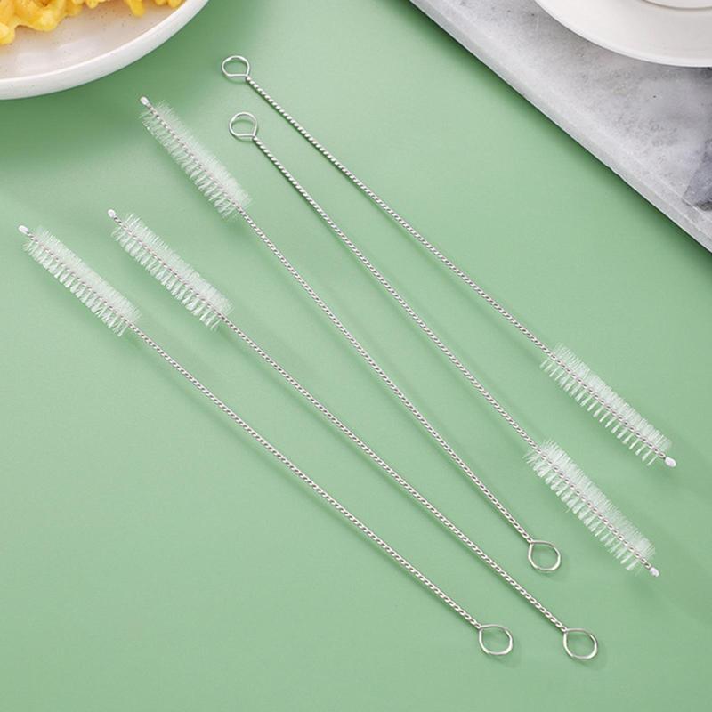 5pcs set Stainless Steel Drinking Glass Cleaning Brush, Long & Thin Drinking Straw Brushes