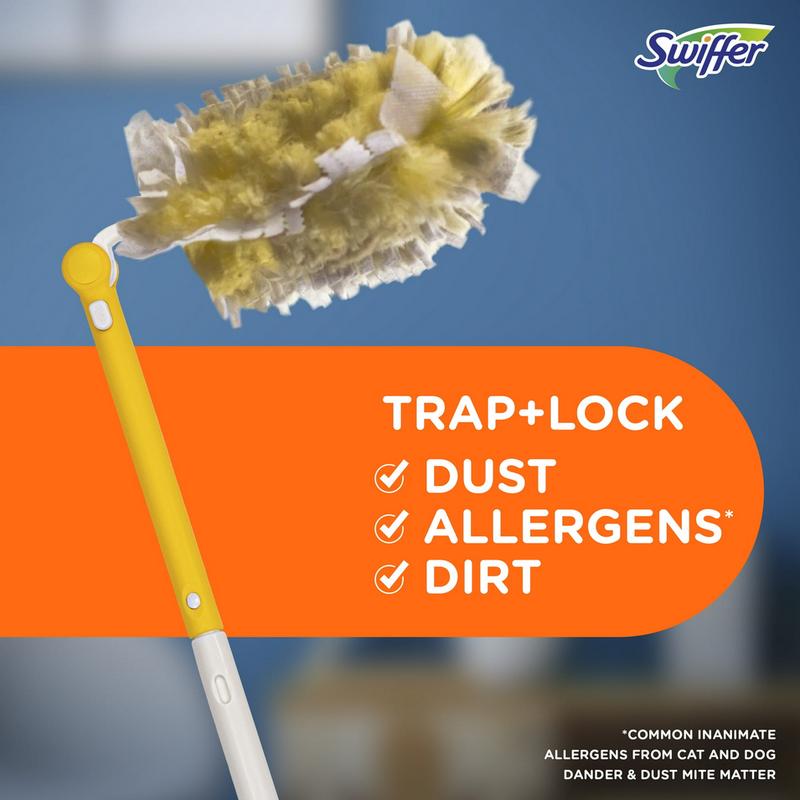 Swiffer Dusters Heavy Duty 3 ft Extendable Handle Dusting Kit (1 Duster, 3 Refills) (PREESHIP)