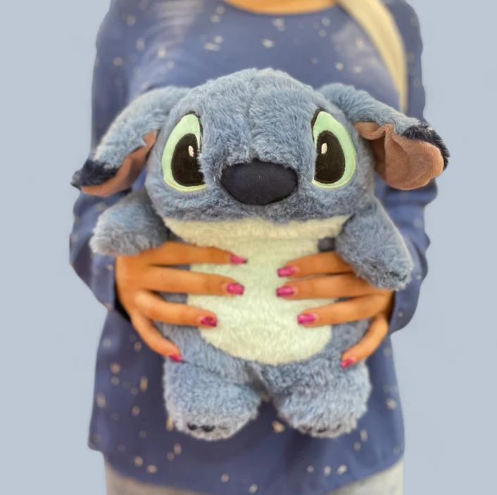 Cuddly plush fill with warm water for period。Anime S-t-i-t-c Plush with a Bottle for hot Water Filling