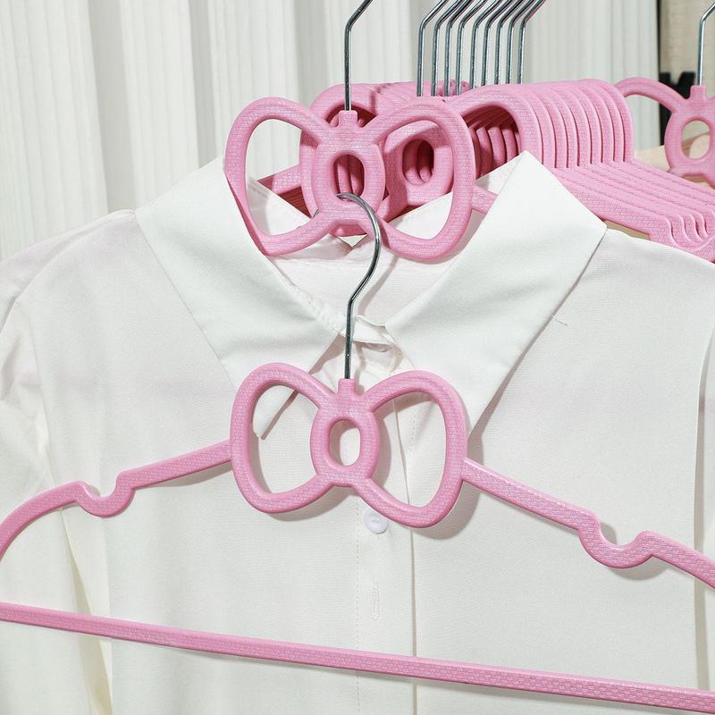 Bowknot Design Clothing Hanger, 3pcs set Creative Cute Plastic Hanger for Both Wet and Dry Clothes, Home Wardrobe Organizer for Kids