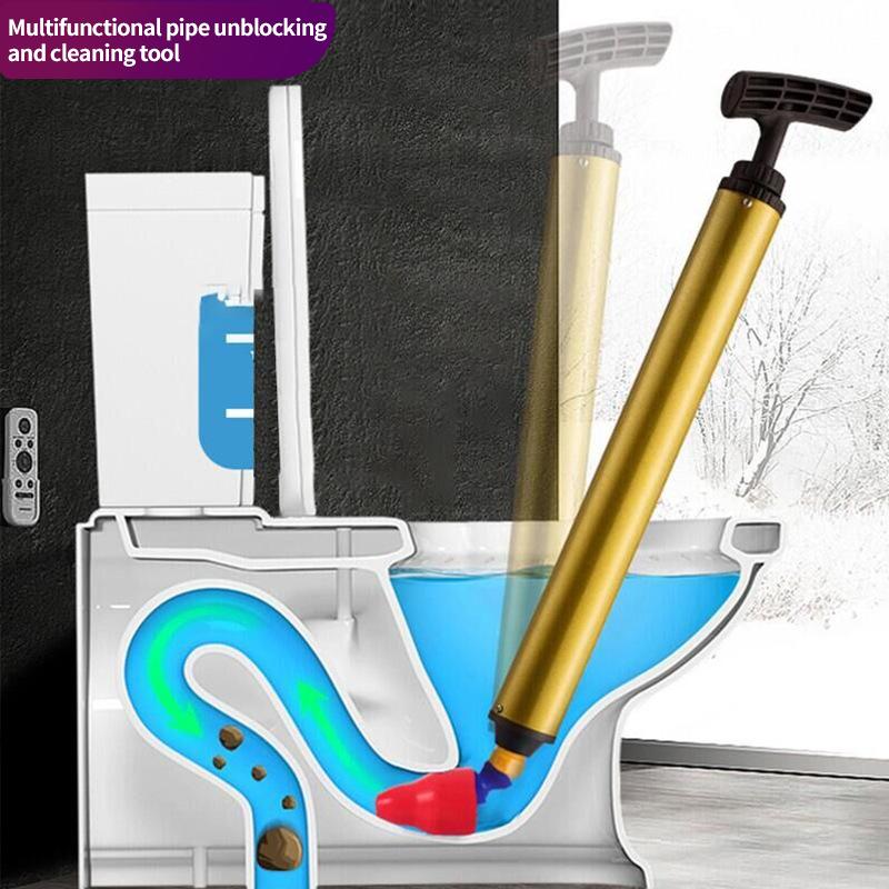 1 set Manual Toilet Cleaning Tool, Multifunctional Efficient Toilet Pipe Dredge Cleaning Tool, Bathroom