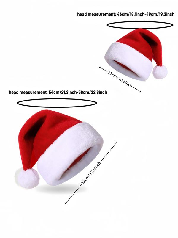 Christmas Themed Hat, Cute Plush Santa Claus Hat, Holiday Party Decoration Supplies, Fashion Accessories for Men & Women & Children