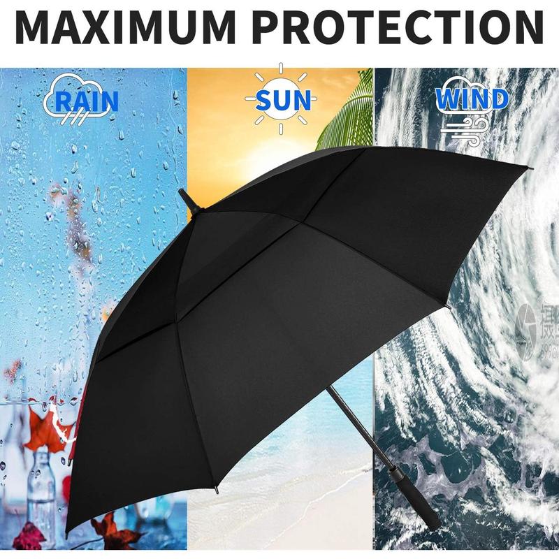 54 62 68 72 Inch Automatic Open Golf Umbrella, Extra Large Oversize Double Canopy Vented Windproof Waterproof Stick Umbrellas for Rain