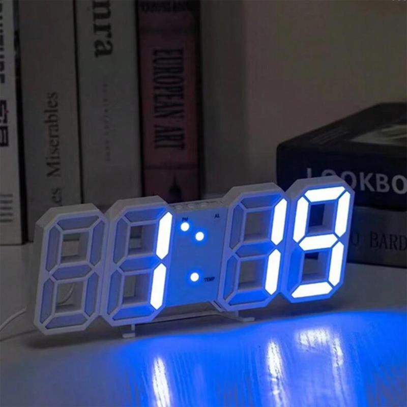 Desktop Digital Clock, 1 Count 3D Luminous Digital Wall Clock, Silent Alarm Clock, Creative Desktop Alarm Clock, Student Electronic Alarm Clock