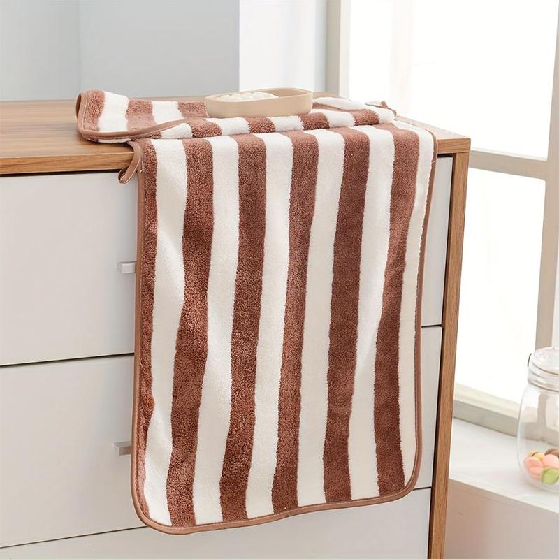 Colorful Striped Soft Bath Towel (5 Counts set), Absorbent Comfortable Bath Towel, Household Bath Towel for Bathroom, Bathroom Supplies