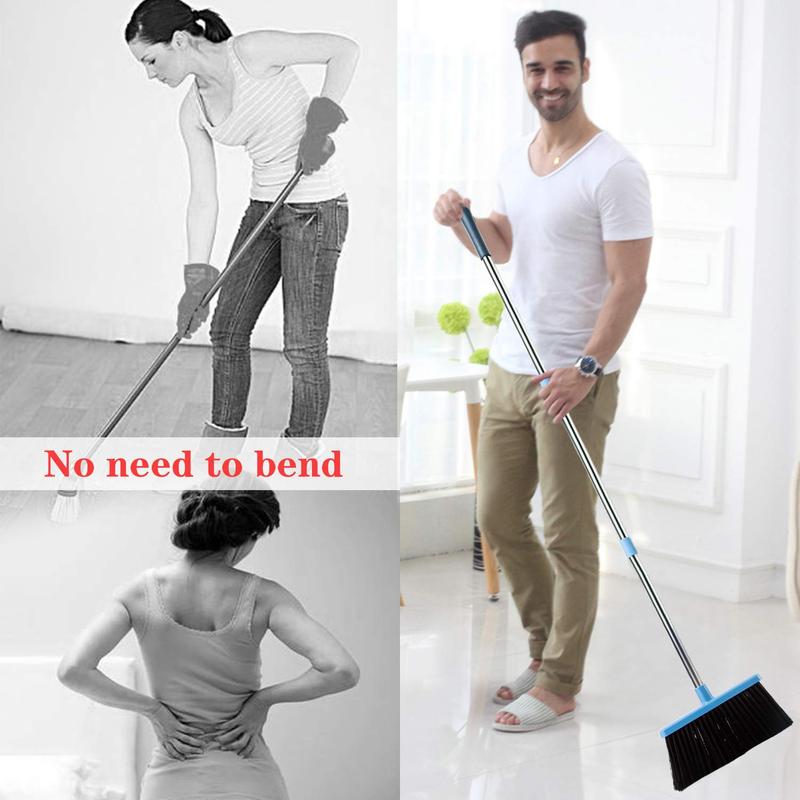 Broom and Dustpan Set for Home 2024 Indoor Broom with Dustpan Combo Set Upright Dust Pans with Long Handle Angle Broom for Kids Garden Pet Hair Lobby