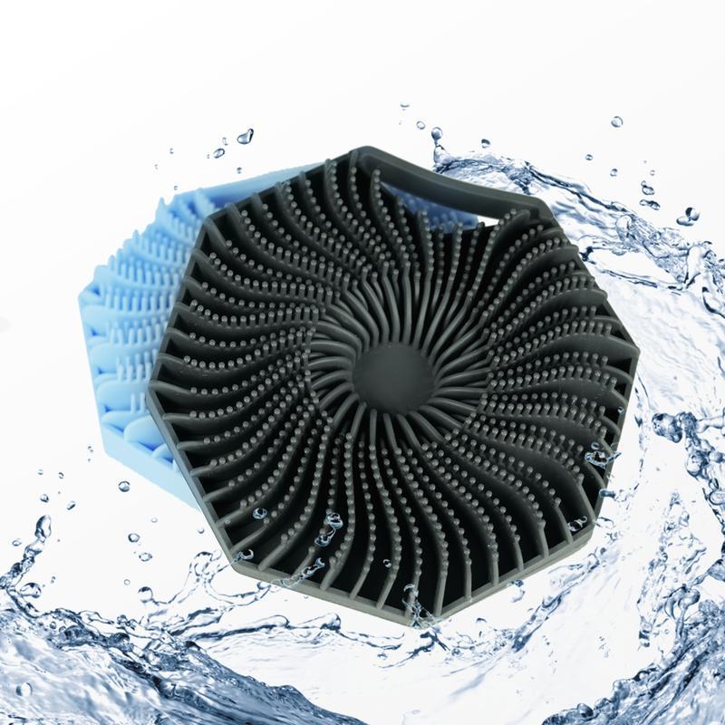 Sud Body Scrubber, Antimicrobial Silicone Exfoliating Body Scrubber for Sensitive Skin, Eco Friendly Shower Scrubber Body Scrub Brush for Showering Accessories bath sponge durable bathing Hanging Lightweight Personal Cleaning Antimicrobial Silicone