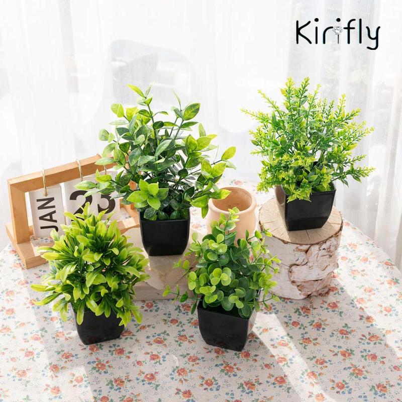 Artificial Potted Plant, 4pcs set Faux Plant for Home Office Bathroom Farmhouse Table Decoration