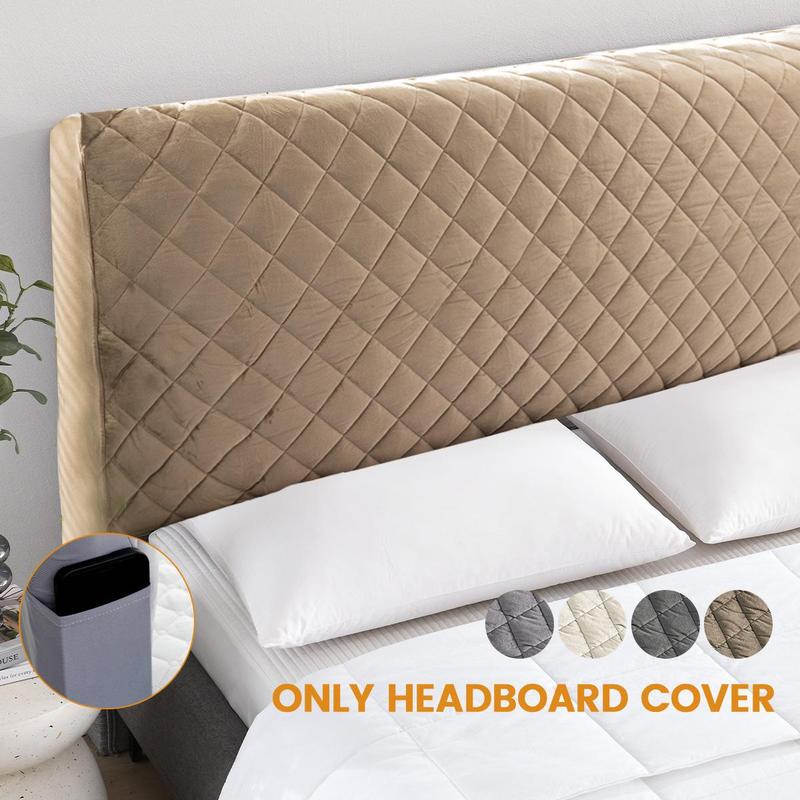 Solid Color Quilted Headboard Cover, 1 Count Soft Bed Back Dust Protector Cover, Comfortable Bed Head Cover for Home Bedroom Hotel Dormitory