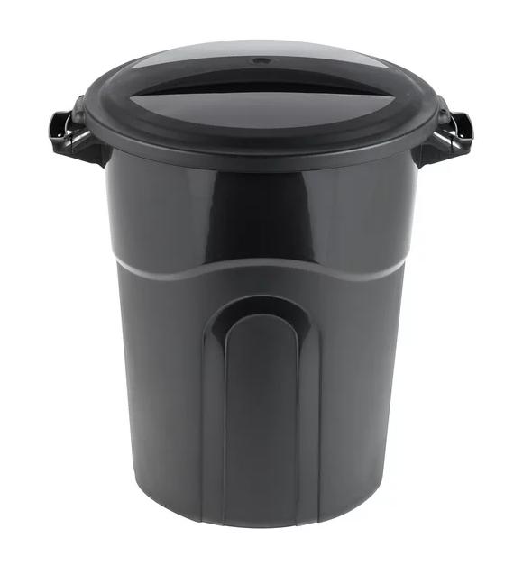 20 Gallon Heavy Duty Plastic Garbage Can, Included Lid, Black