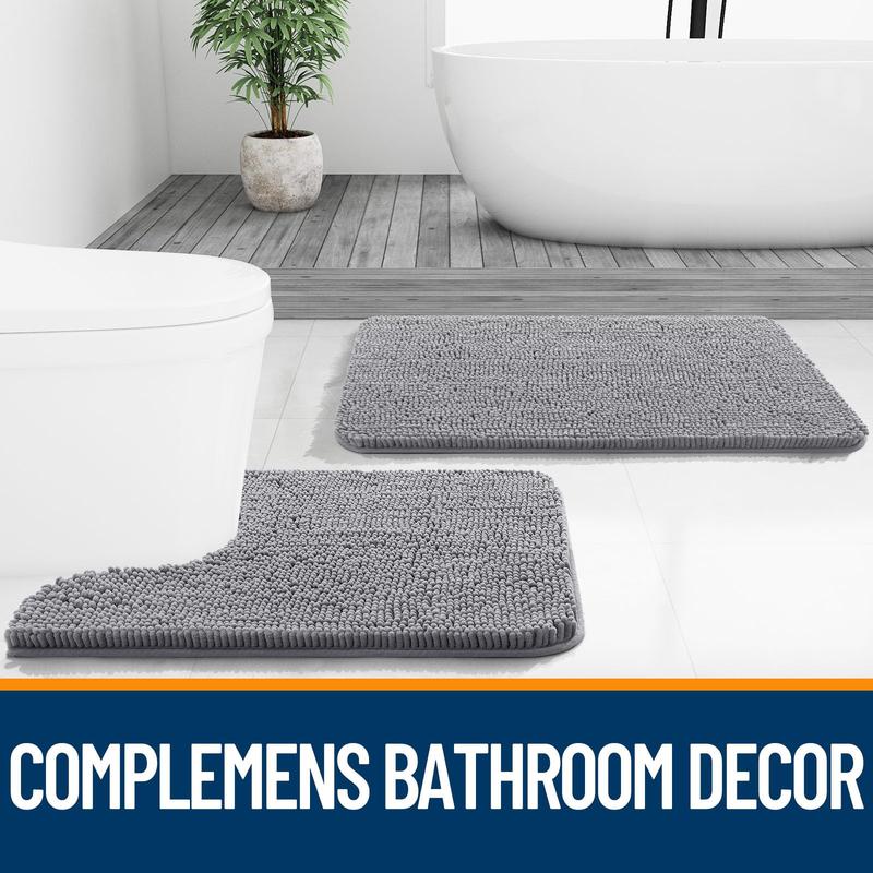 Soft and absorbent bathroom rugs with rubber backing, quick drying, suitable for bathroom floors, bathtubs and showers, home decor accessories cozy