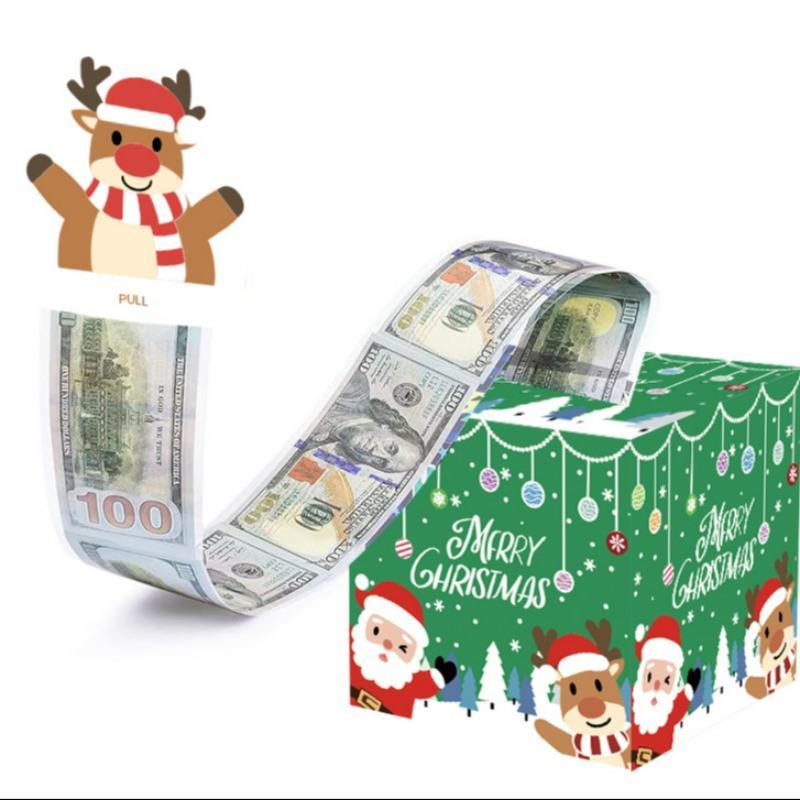 Christmas Themed Money Box, 1 Count Creative Cartoon Cash Gift Box, Birthday Party Gift for Friend Parent Couple Brother