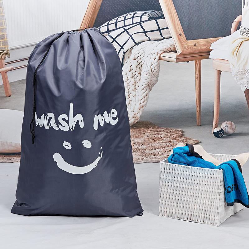 2 Pack XL Wash Me Travel Laundry Bag, Dirty Clothes Organizer, Large Enough to Hold 4 Loads of Laundry, Easy Fit a Laundry Hamper or Basket