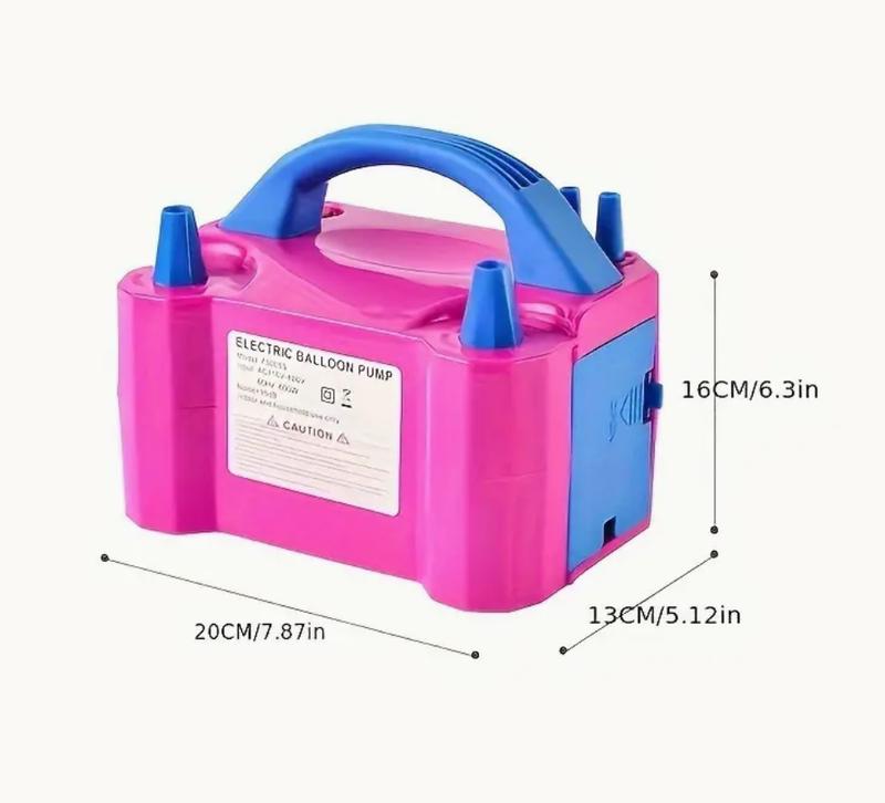 Electric Air Balloon Pump, Portable Dual Nozzle Electric Blower Inflator for Decoration, Party, Sport,Gifts:2 Tying Tools Balloon Air Pump Dual Nozzle Rose Red 110V 600W Balloon Inflator for Party Decorations