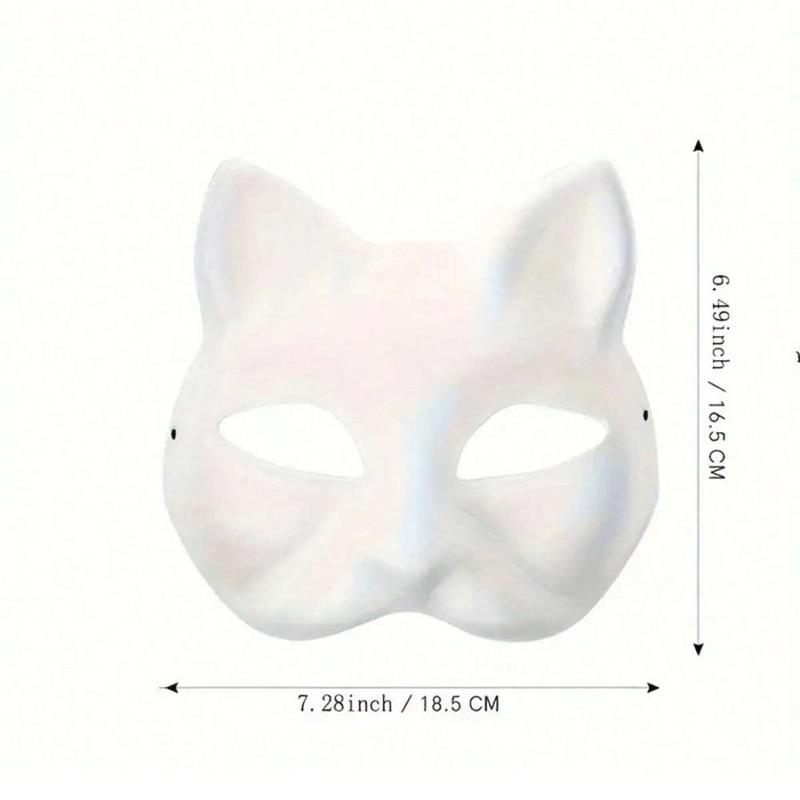 Cute Cat Design White Mask, Party Cosplay Props, Costume Accessories, Birthday Gift for Friends