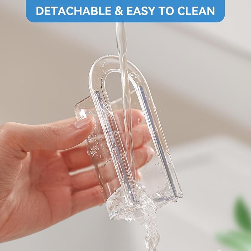 Wall-Mounted Electric Toothbrush Holder with Self-Adhesive, Transparent Storage Rack for Bathroom Organization