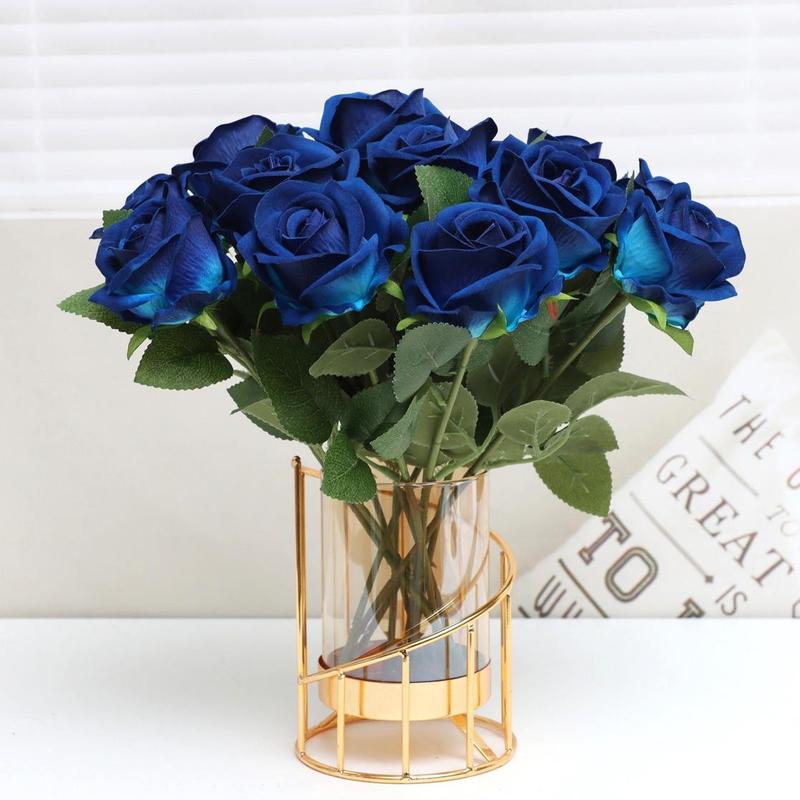 Artificial Rose (12pcs), Faux Rose Bouquet, Decorative Flower for Home Party Wedding Anniversary Festival