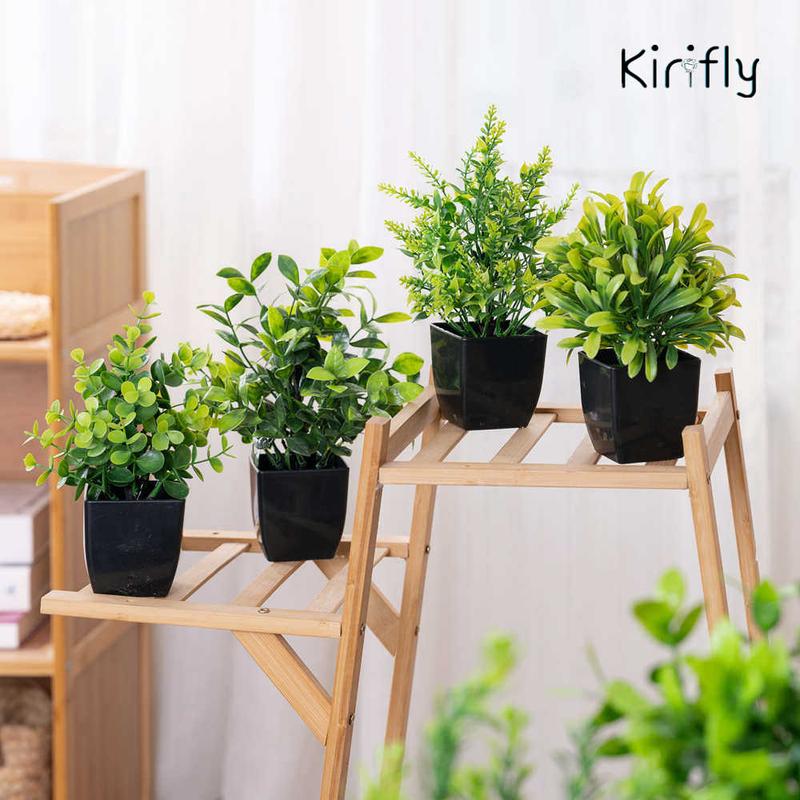 Artificial Potted Plant, 4pcs set Faux Plant for Home Office Bathroom Farmhouse Table Decoration