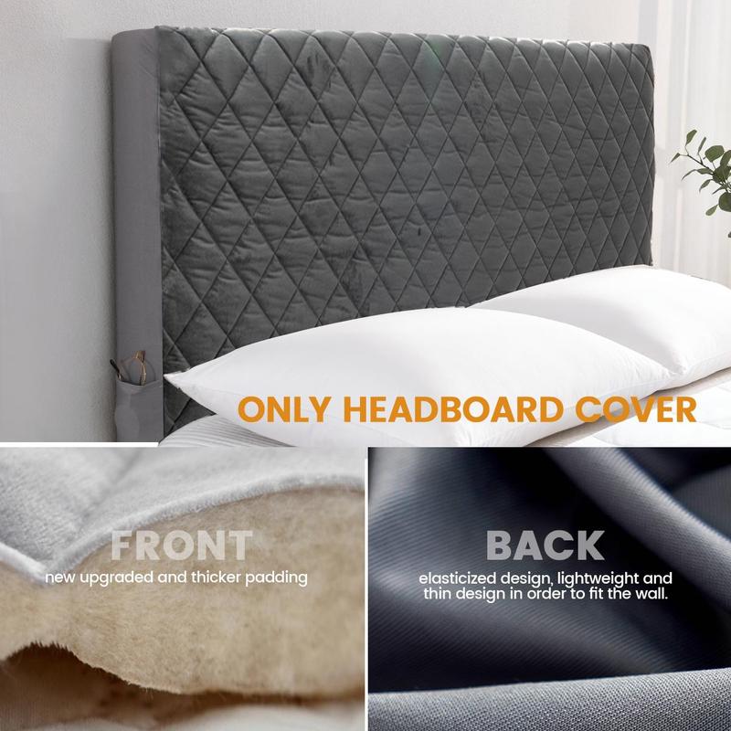 Solid Color Quilted Headboard Cover, 1 Count Soft Bed Back Dust Protector Cover, Comfortable Bed Head Cover for Home Bedroom Hotel Dormitory