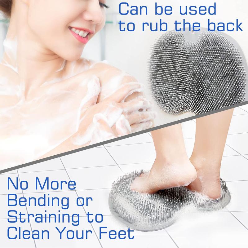 Shower Foot Scrubber Mat  Washer  Bath Wash Pad Wall Mounted Slip Suction Cups for Use in Cleaner Men and Women