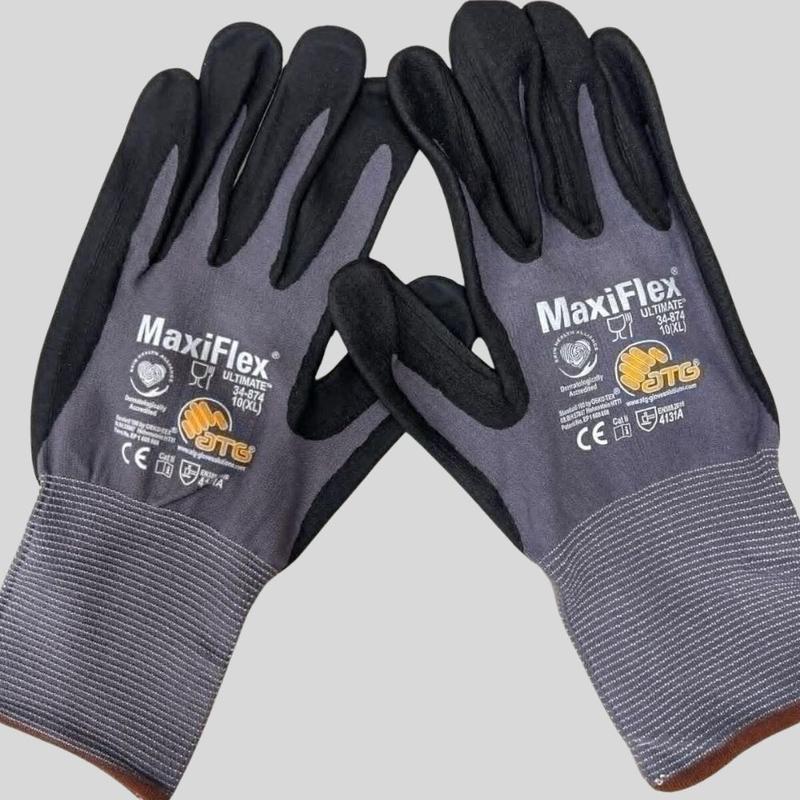 Pack of 12 Ideal for Precision Work | MaxiFlex Ultimate Foam Nitrile Palm Coated Gloves - Enhanced Grip & Snug Fit for Smooth Cleaning Hand Protection