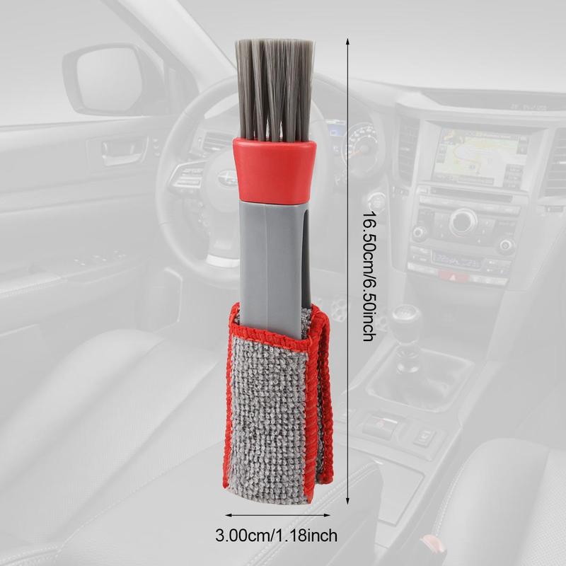 Car Air Conditioner Cleaning Brush, Car Air Conditioner Crevice Brush, Double Head Design Dashboard Soft Bristle Dust Brush, Car Interior Cleaning Brush