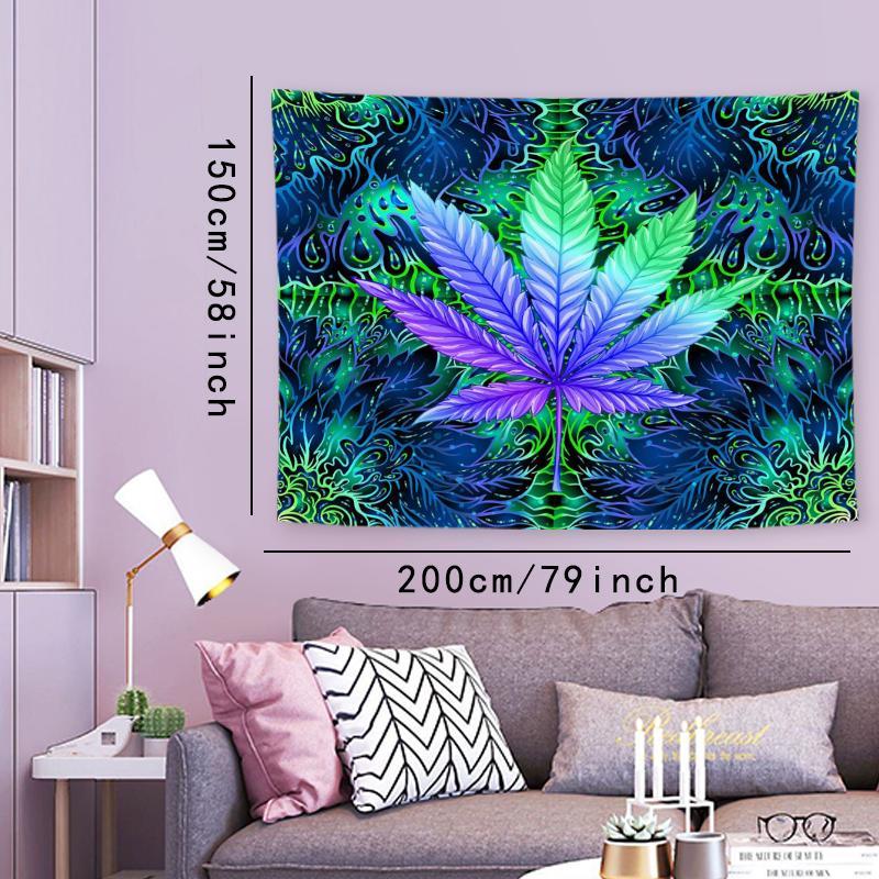 Maple Leaf Pattern Tapestry With Installation Package, Wall Hanging Aesthetic Tapestry For Home Living Room Bedroom Decor, Cozy Room Accessories, Bedroom Accessories