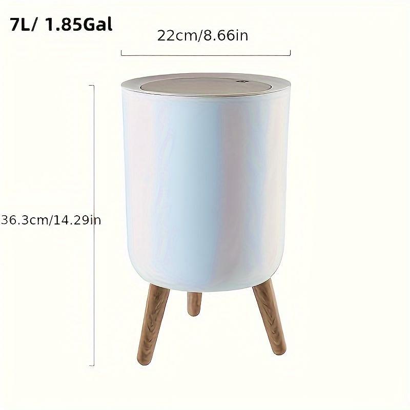 Creative Trash Can with Lid, 1 Count Snap Button Trash Can, Household Waste Bin for Home Living Room & Bedroom & Kitchen