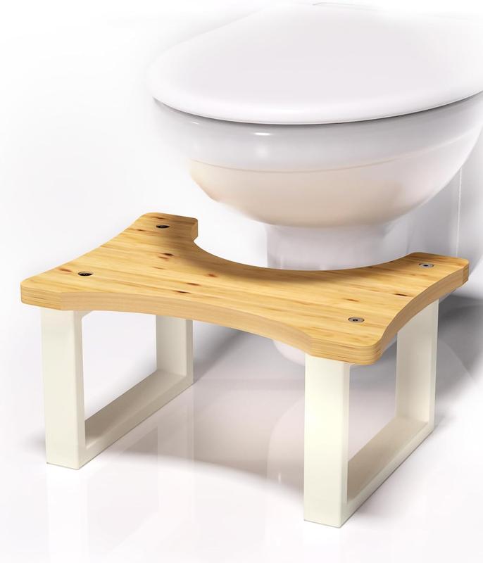 Toilet Stool for Adults, Bathroom Toilet Poop Stool with Non-Slip Mat for Adults Children, Original Simple Design Healthy Portable Adult Toilet Stool