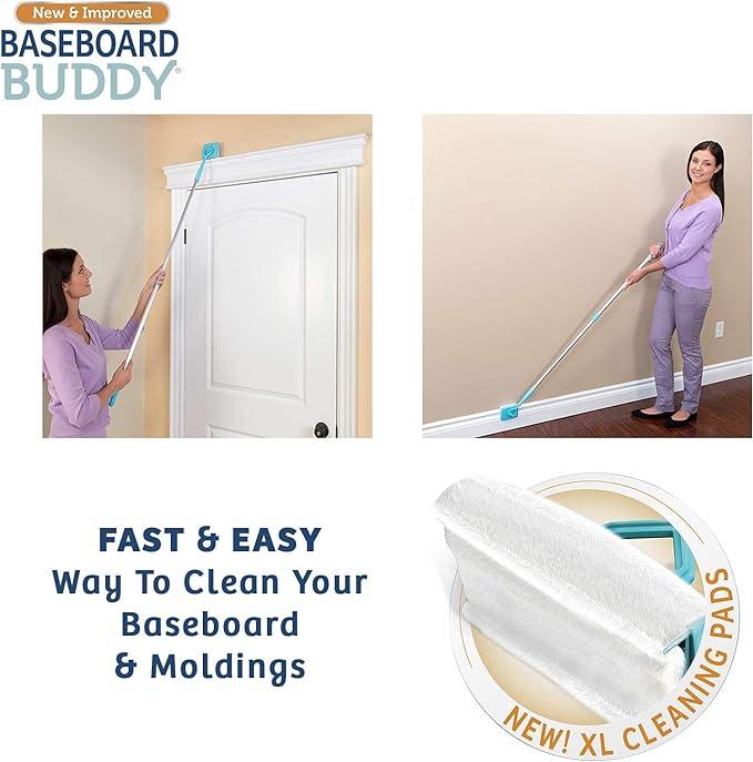 Molding Cleaning Tool! Includes 1 Baseboard Buddy and 3 Reusable Cleaning Pads, As Seen on TV