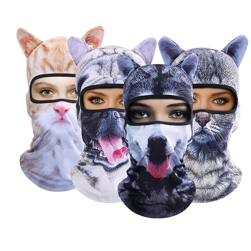 3D Stand Ears Animal Balaclava Ski Face Mask for Music Festivals Halloween Party