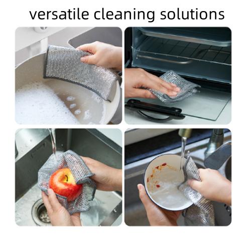 10 Counts Non-Scratch Wire Dishcloths for Kitchen Cleaning,Multipurpose Dishwashing Rags for Wet and Dry Use Easy Rinsing, Reusable，Wire  Wire Dish Towels for Kitchen, , Pots, Pans removable & washable floor miracle wire cloth   durable